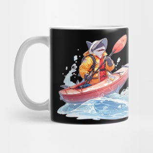 Cautious Kayaker Anime Shark Mug